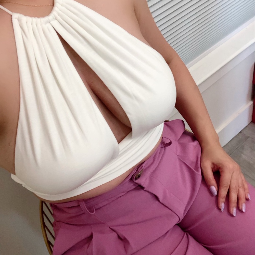 Elegant White Halter Top